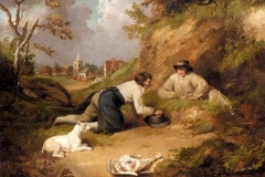 George-Morland-17631763–1804.-Two-men-hunting-rabbits-with-their-dog