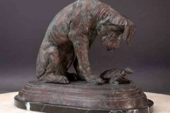 1896-Bronze-figure-of-a-pitdog-and-a-turtle.-Alfred-Jacquemart.
